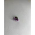 Earrings - Small Purple Rose Studs - Silver Plated Back #ML742