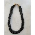 Multi Strand Shiny Black Necklace Chains With Gold Tone End Caps #ML794 R395.00 Dimensions: 560mm L