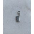 925 Silver Envelope Charm With White Coloured Pave Style Stone on Sealing Flap and dot detail on ...
