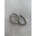 Earrings - 925 Silver Twisted Shape Hoops #ML822