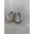 Earrings - 925 Silver Twisted Shape Hoops #ML822