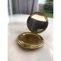 Antiques & Collectibles - Vintage Round Stratton Hand Embroidered Powder Compact. Metal, Gold Ton...