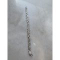 Bracelet - 925 Silver Plaited Flax Link Design. Stamped Italy 925 #ML832