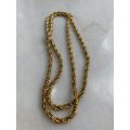 Gold coloured twisted plait chain. No Pendant