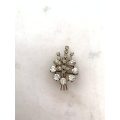 Gold Colour Bouquet of Diamante on Gold Stick Brooch