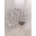 Crystal Necklace - Round Crystal Beads with Silver Colour Flower #ML867 R250.00 | Dimensions: 445...