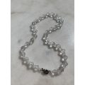 Crystal Necklace - Round Crystal Beads with Silver Colour Flower #ML867 R250.00 | Dimensions: 445...