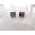 Cufflinks- Silver Plated With Raised Band ML898