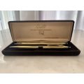 Pen Set - Gold Filled Quill Pen & Pencil Set In Original Box (One Loop In Box is Missing) - Stand...