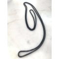 Thin Black Coloured Long Necklace #ML920  | Dimensions: 580mm D