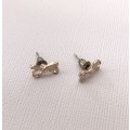 Earrings - Bow Studs. Rose Gold and White Colour #ML1011 R180.00 | Dimensions: 10mm x 5mm