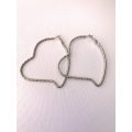 Earrings - Large Heart Hoops. Light. Silver Colour #ML1018 R220.00 | Dimensions: 55mm x 60mm