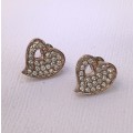Earrings - Heart Earrings With Cutout and White Stone Chips. Rose Gold Colour #ML1035 R220.00 | D...