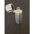 Victorian sterling silver scent/perfume holder with old glass bottle and stopper. Hallmark Cheste...