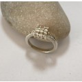 Ring - 925 Silver Ring With Central Square, White Stones #ML1174 R695.00 | Dimensions: Ring Size M