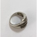 Ring - 925 Silver, decorative lines with small oblong stones between #ML1180 R695.00 | Dimensions...