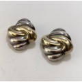 Earrings - 925 Silver Clip-on Earrings. Gold and Silver Colour Swirls #ML1185 R395.00 | Dimension...
