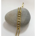 Bracelet - Double Rope Chain With Diamante. Gold Colour #ML1206 R250.00 | Dimensions: 190mm x 7mm