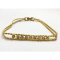 Bracelet - Double Rope Chain With Diamante. Gold Colour #ML1206 R250.00 | Dimensions: 190mm x 7mm