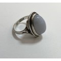 Ring - Silver With Large Blue Lace Agate Stone. Marked 'Silver' #ML1209 R495.00 | Dimensions: Sto...