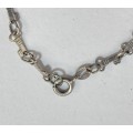 Bracelet - 925 Silver Small Bracelet With Dainty Key Shaped Links #ML1215  | Dimensions: 155mm