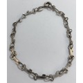 Bracelet - 925 Silver Small Bracelet With Dainty Key Shaped Links #ML1215  | Dimensions: 155mm