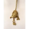 Necklace - Vintage Estee Lauder Azuree Solid Perfume Holder On Chain. Gold Coloured