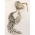 Necklace - Leaf Design, Unusual Shape. Silver Colour #ML1318