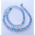 Necklace - Baby Blue and Pink Beads With Silver Colour Clasp #ML1334