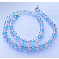Necklace - Baby Blue and Pink Beads With Silver Colour Clasp #ML1334