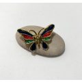 Brooch - Butterfly With Blue, Green and Red Colour. Gold Colour #ML1370
