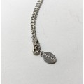 Necklace - Mestige Branded Silver Colour Chain With Crystal Centre Stone Pendant #ML1385