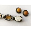 Set - Antique Silver Bracelet and Clip-on Earrings. Hallmark 'Haandsmedet' 8305 DRI. #ML1395