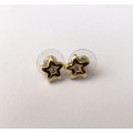 Earrings - Star/Flower Studs With Diamante In Centre. Gold Colour #ML1579