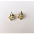 Earrings - Star/Flower Studs With Diamante In Centre. Gold Colour #ML1579