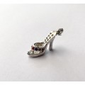 Charm - Slipper Charm With Coloured Diamante Stones. Silver Colour #ML1617