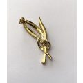 Brooch - Vintage Stem Shapes With Diamante. Gold Colour #ML1618