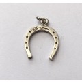 Pendant - Silver Horseshoe. Silver Stamp and Flower Stamp #ML1630