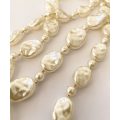 Necklace - String Pearly Beads of Different Sizes and Shapes. Baroque Style #ML1652