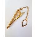 Tie Clip With Design And Safety Clasp (Gold Filled). Stamped 24KGF ML1712