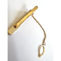 Tie Clip With Design And Safety Clasp (Gold Filled). Stamped 24KGF ML1712