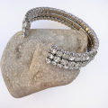 Bangle - Diamante Open Cuff Design. Outer rows made up of small Square Stones. Centre Row made up...