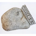 Bangle - Diamante Open Cuff Design. Outer rows made up of small Square Stones. Centre Row made up...