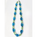 Necklace - Plastic Beads. Different Shapes and Sizes. Colours Black/Blue/Turquoise ML1825