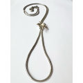 Necklace - Flapper Style 1920's. Flower Slider with Pearly Bead in Middle. Silver Tone ML1826