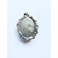 Pendant - Etched Border. Two Tone with Pop Out Oval Centre Piece. TM 142 Mexican 925 Silver ML1844