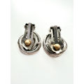Earrings - Silver Tone Vintage Marcasite Clip Ons ML1861