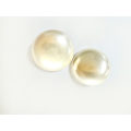 Earrings - Vintage Round Clip Ons. Pearly in Colour with a Sheen ML1877