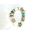 Bracelet - Stretch to Size. Rustic Design. Assorted Sized and Coloured Beads ML1878