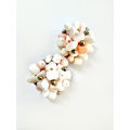 Earrings - Vintage Clip Ons. Coral/ White Colour. Chips in a Cluster ML1885